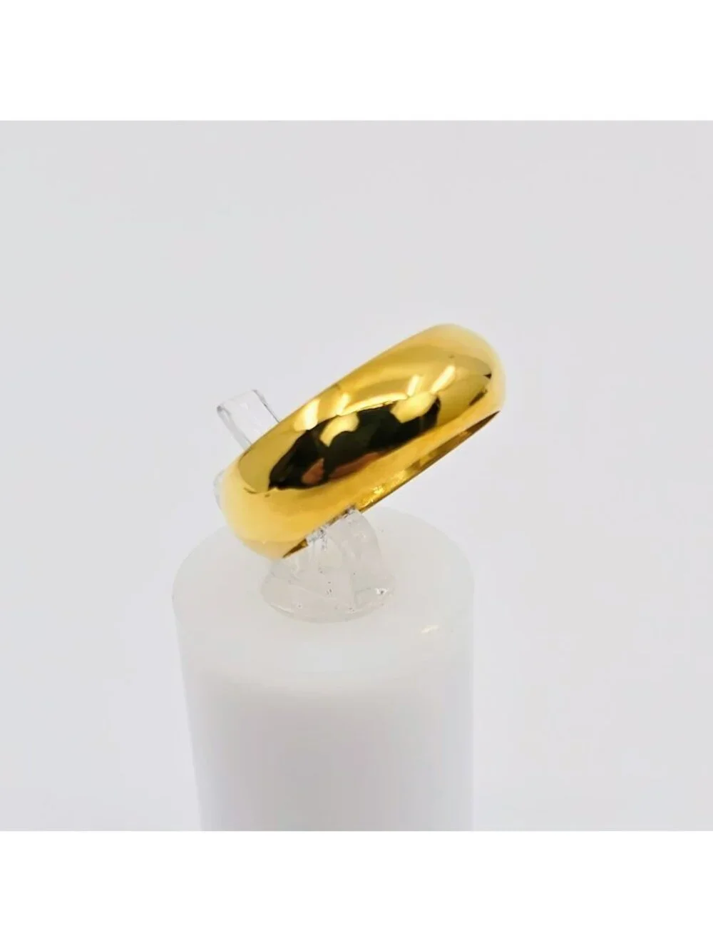 Unique 23K Karat Solid Yellow Gold Designer Polished Wedding Band Ring - Size 6